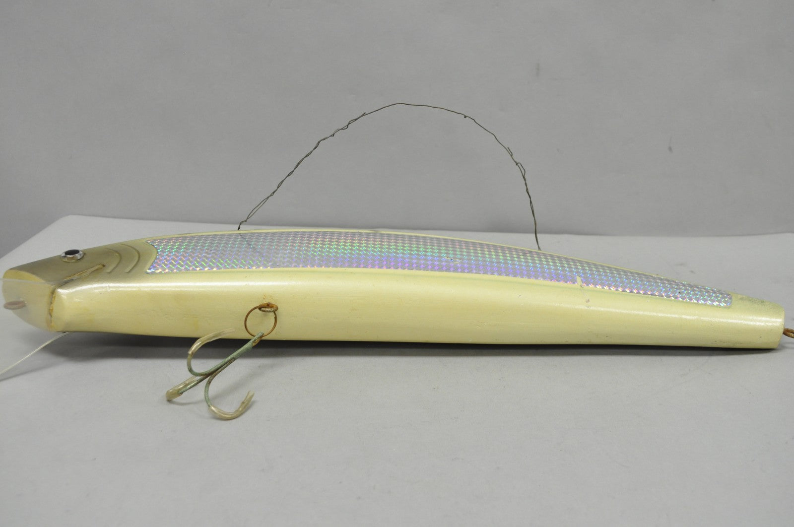Vintage Wooden Giant Rapala 28” Fishing Lure Hanging Display w / Rainbow Decal
