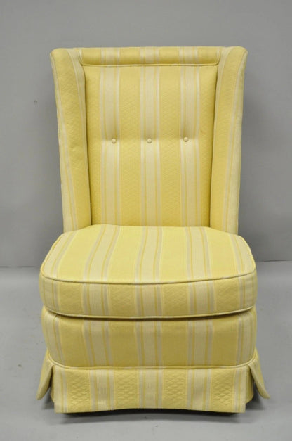 Paul Laszlo Mid Century Modern Upholstered Barrel Wing Back Slipper Lounge Chair