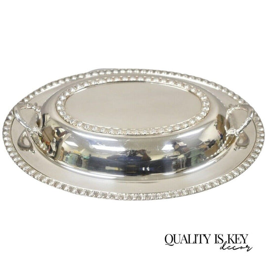 Vintage WM Rogers Fenwick Silver Plated Lidded Vegetable Serving Platter