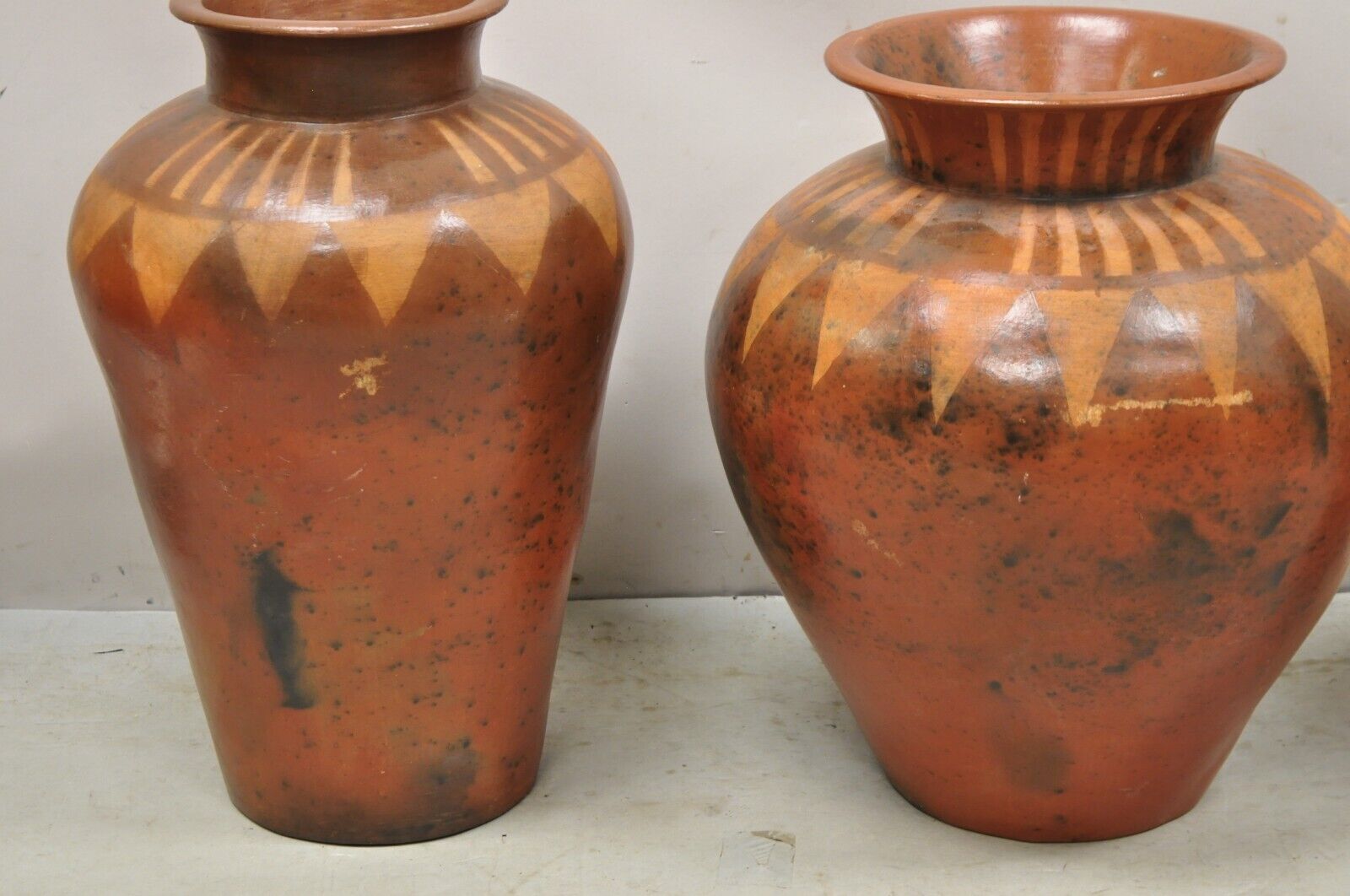 Lombok Crafts Indonesian Terracotta Clay Pottery Graduating Pot Jugs- Set of 3