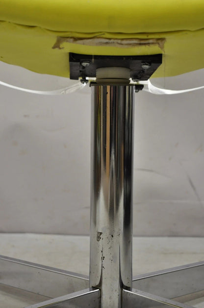 Vintage Jansko Mid Century Modern Sculpted Lucite Yellow Vinyl Swivel Chair