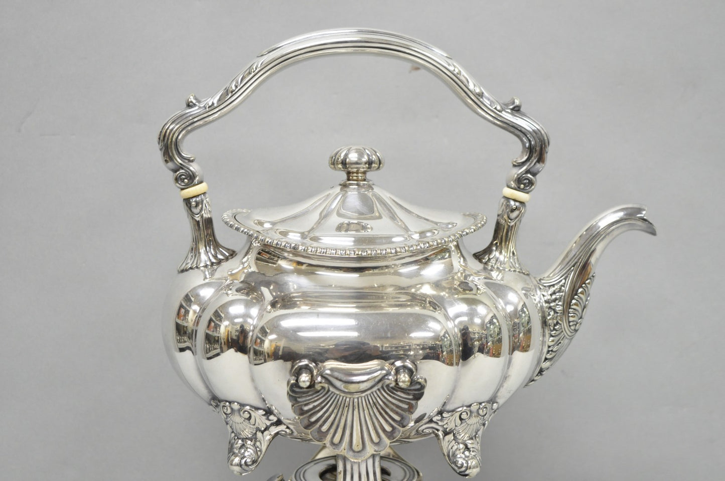 Antique Victorian Silver Plated Gorham 01180 Tilting Teapot Coffee Pot on Stand
