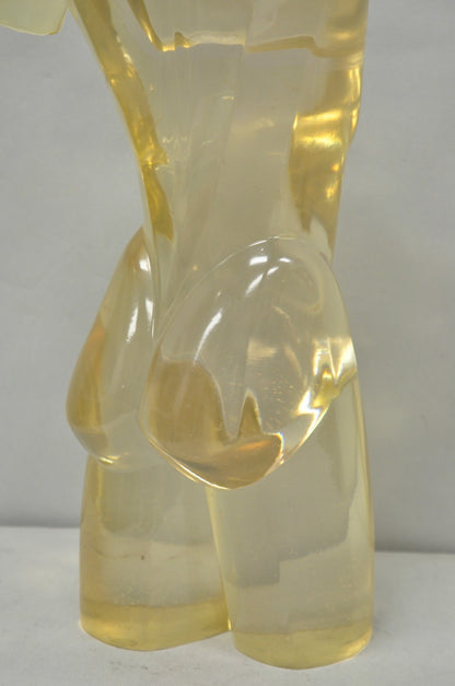 Vintage Mid Century Italian Modern Lucite Acrylic Nude Bust Modernist Sculpture