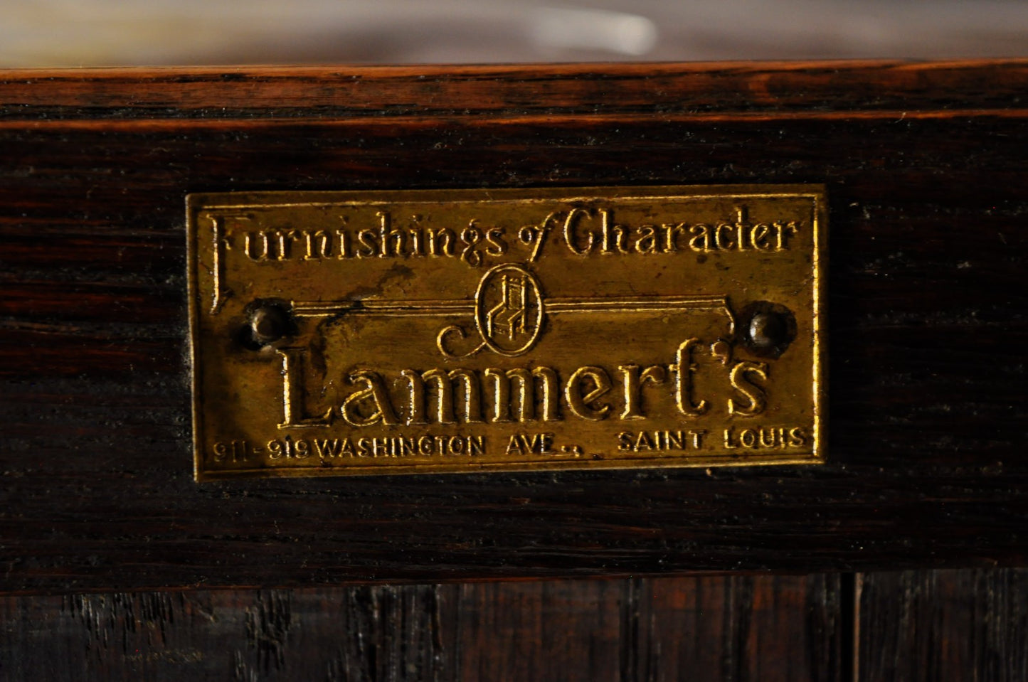 Antique Arts & Crafts Oak Wood Rolling Bar Cart Liquor Cabinet by Lammert's