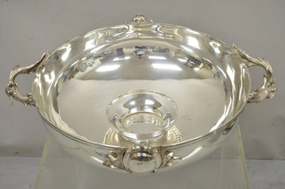 English Victorian Royal Castle Silver Plated Ice Bowl & Champagne Chiller Bucket