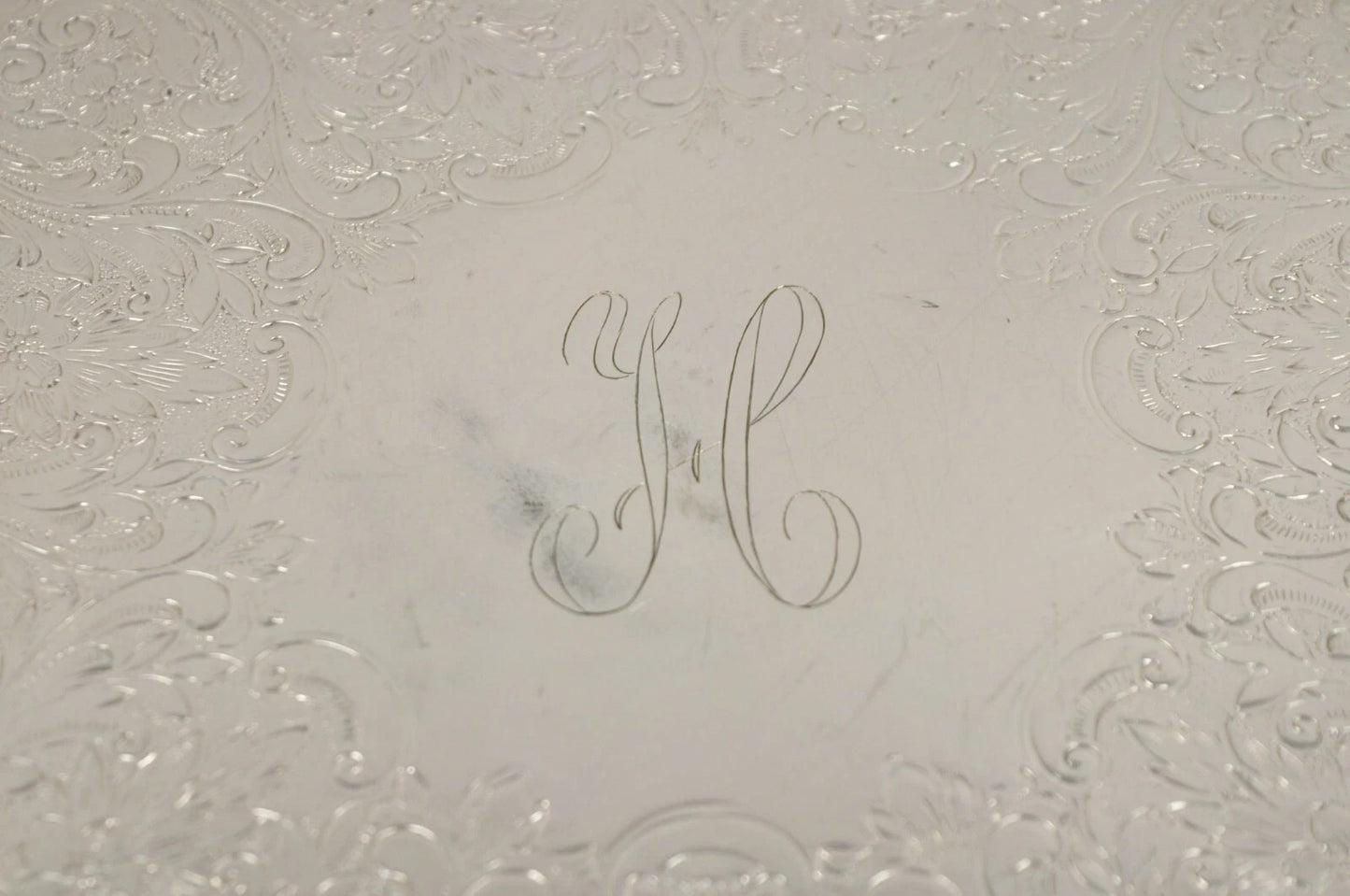 Vintage EPCA Silverplate by Poole 3216 Round Salver Platter Tray - Engraved