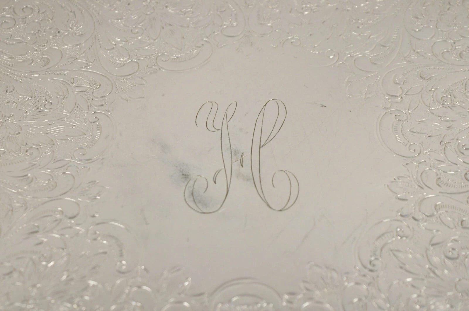 Vintage EPCA Silverplate by Poole 3216 Round Salver Platter Tray - Engraved