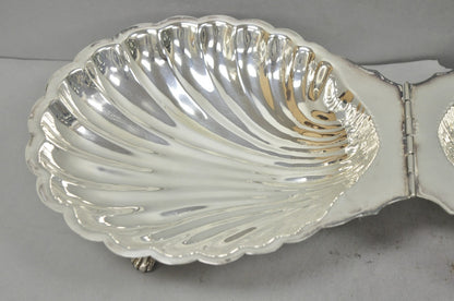 Vintage Regency Style Silver Plated Clam Shell Hinged Warmer with Floral Handle