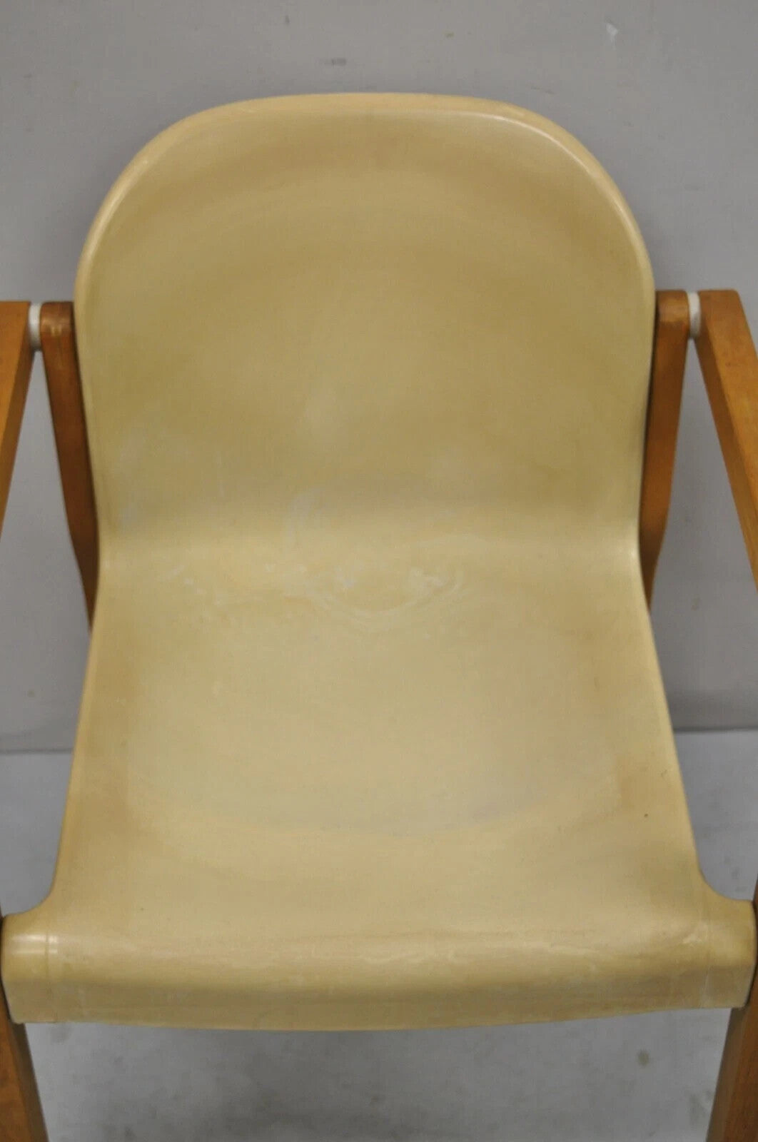 Gerd Lange Thonet Molded Plastic and Birch Wood Mid Century Modern Arm Chair