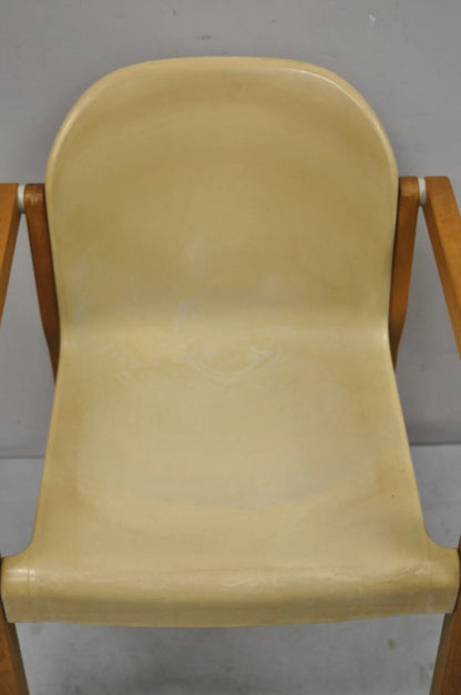 Gerd Lange Thonet Molded Plastic and Birch Wood Mid Century Modern Arm Chair