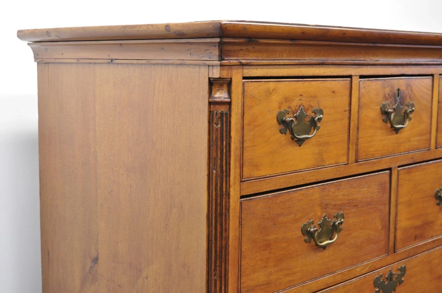 Antique 18th Century Georgian Mahogany Highboy Tall Chest 9 Drawer Dresser