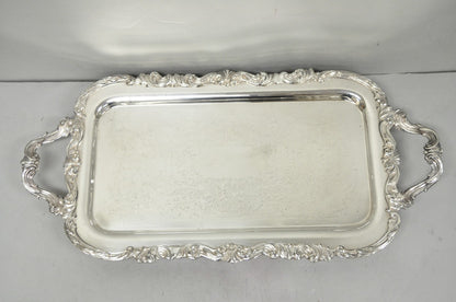 Vintage FB Rogers 1338 Victorian Silver Plated Narrow Serving Platter Bar Tray