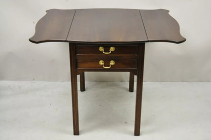 L & J G Stickley Georgian Solid Mahogany Drop Leaf Pembroke Lamp Side Table