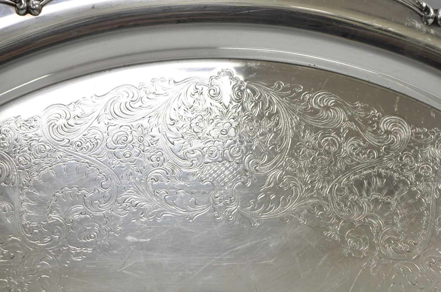 Vintage 1847 Rogers Bros "Reflection" Silver Plated Oval Serving Platter Tray