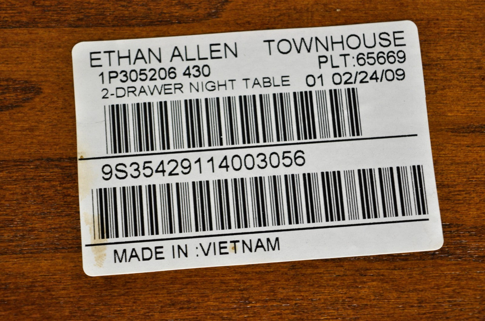 Ethan Allen Townhouse 2 Drawer Night Table Nightstand Curule Regency Style, Pair