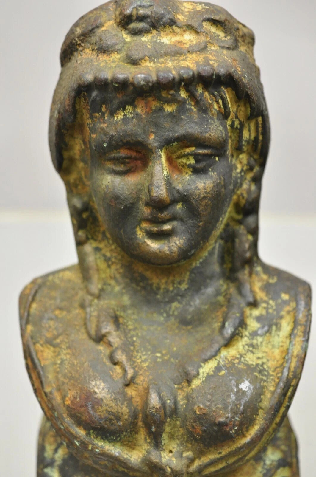 French Victorian Style Cast Iron Figural Women Bust Maiden Form Boot Scraper