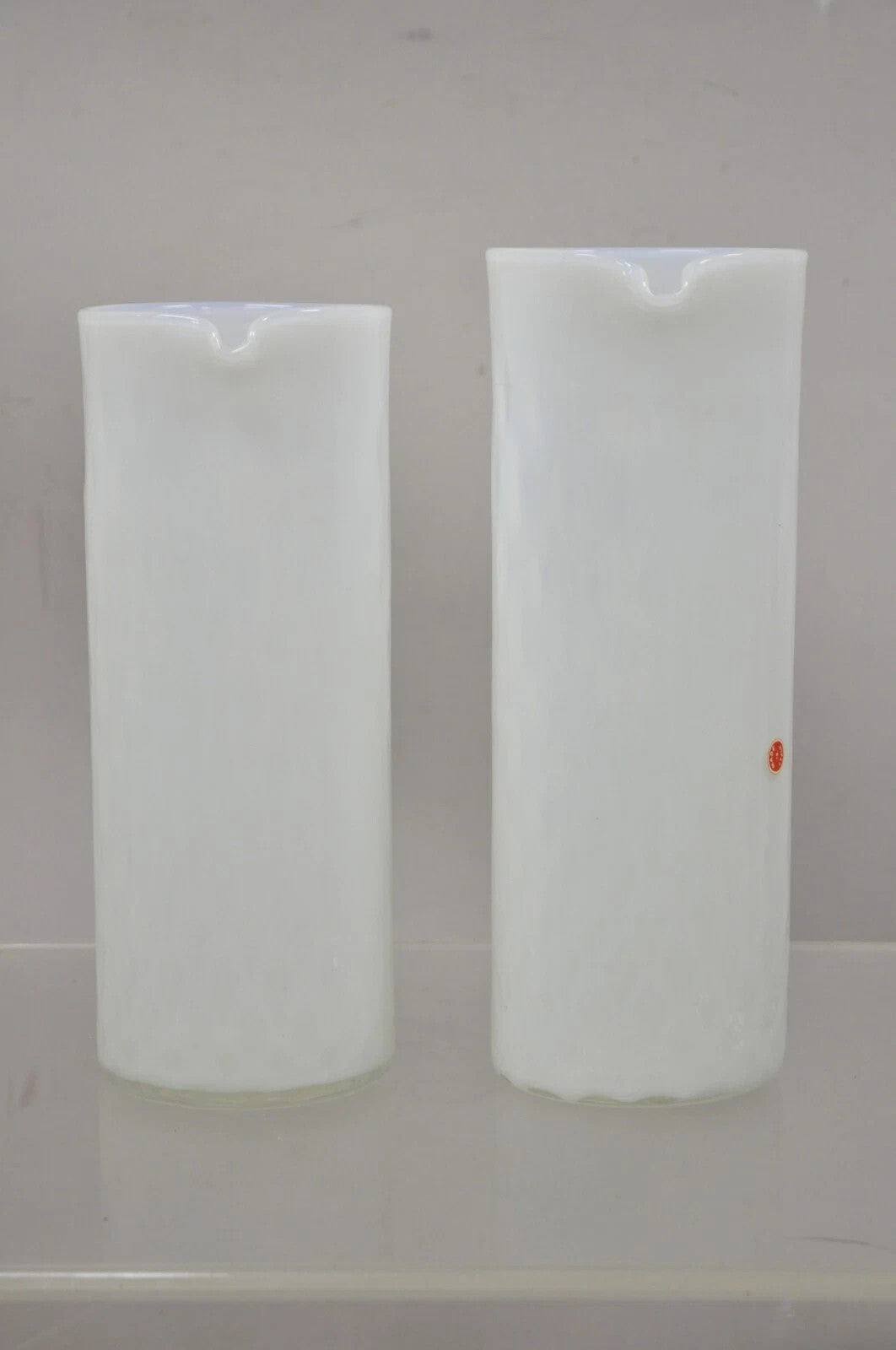 Vintage Murano White Italian Venetian Mid Century Modern Glass Water Pitcher