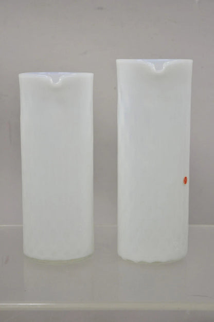 Vintage Murano White Italian Venetian Mid Century Modern Glass Water Pitcher