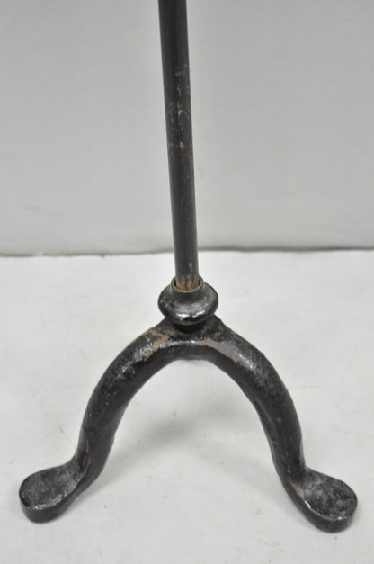 Antique French Victorian Tole Metal Hand Painted Floral Adjustable Firescreen