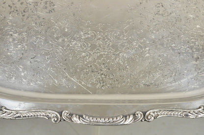 Vintage English Victorian BSC Silver Plater Twin Handle Serving Platter Tray
