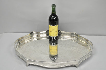 Vintage William Adams Sheffield England Edwardian Silver Plated Scalloped Tray