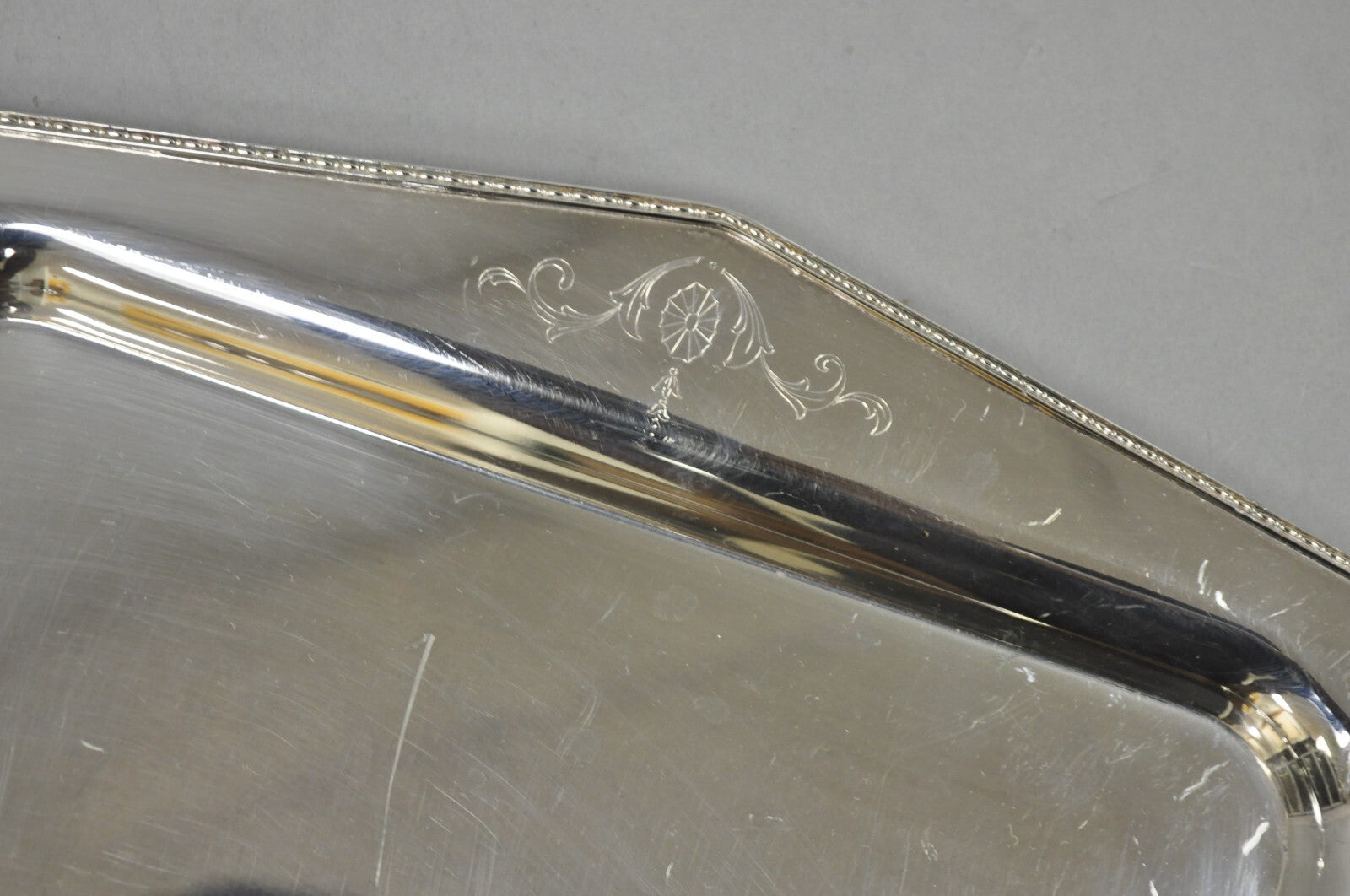 Vintage Sheffield Adam Period Repro Silver Plated Trinket Dish Bar Tray Platter