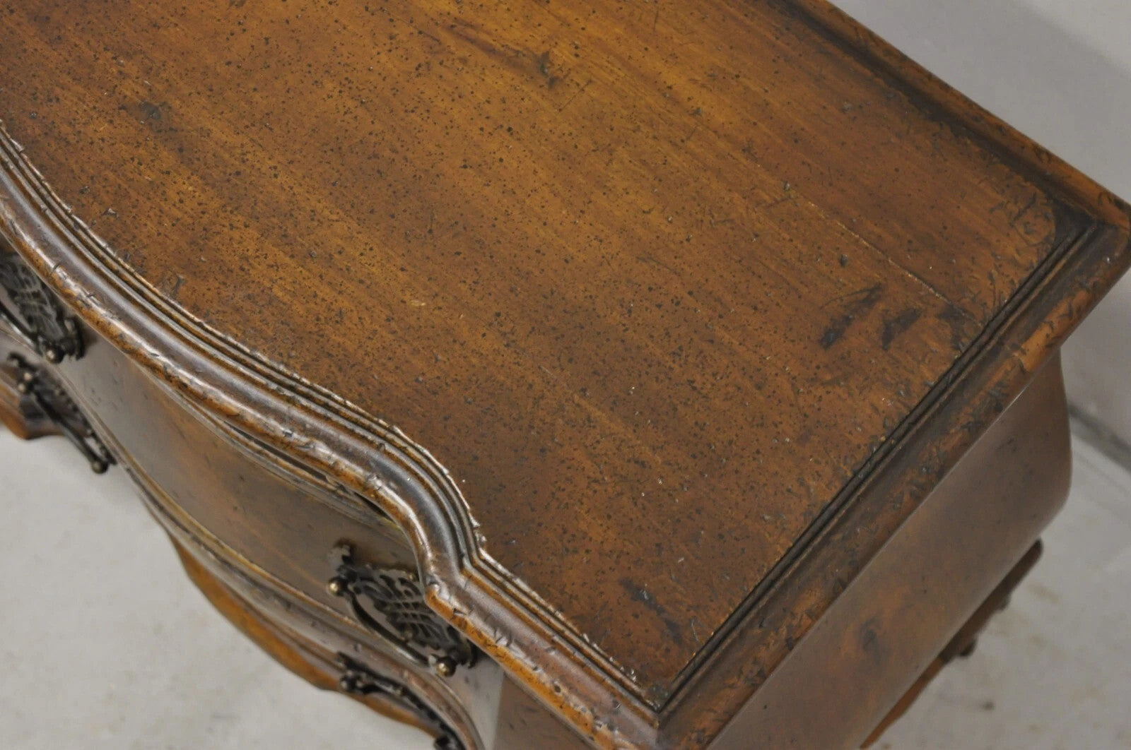 Vintage Small Salesman Sample Chippendale Georgian Style 3 Drawer Bombe Commode