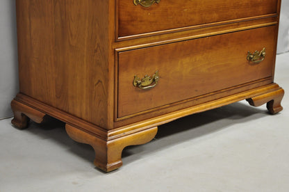 Vintage L&JG Stickley Cherry Wood Chippendale Style 6 Drawer Tall Chest Dresser