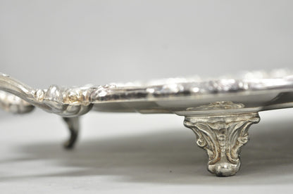 Vintage Sheridan Victorian Silver Plated Narrow Footed Serving Platter Bar Tray