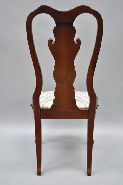 Vintage Queen Anne Style Crotch Mahogany Dining Room Side Chairs - a Pair