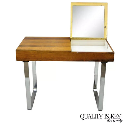 Echtes Kristall Spiegelglas Rosewood Mid Century Danish Modern Vanity Table