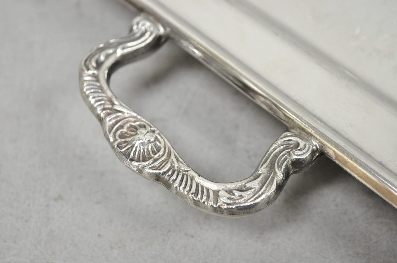 Vintage Leonard Silver Plated Small Twin Handle Serving Platter Bar Tray
