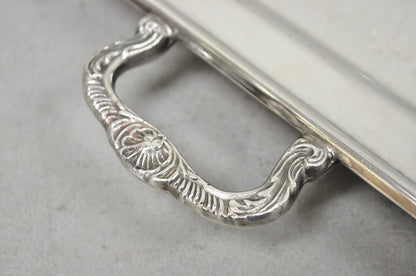 Vintage Leonard Silver Plated Small Twin Handle Serving Platter Bar Tray