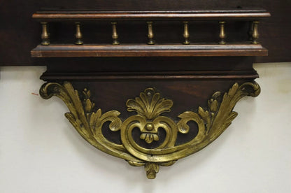 Antique French Empire Victorian Bronze Ormolu Walnut Vatican Wall Clock
