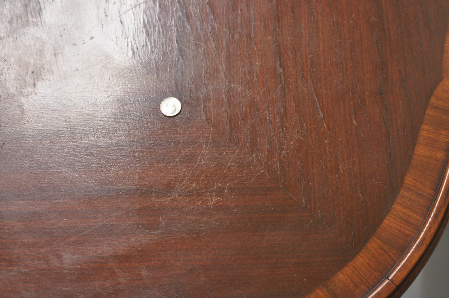 Antique French Louis XV Style Walnut Round Turtle Top Occasional Side Table Pair