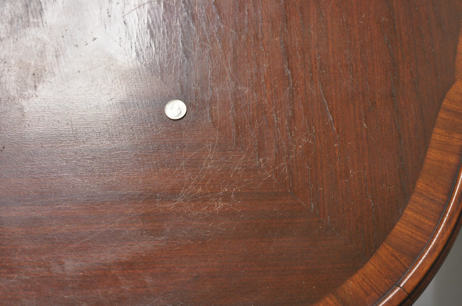 Antique French Louis XV Style Walnut Round Turtle Top Occasional Side Table Pair