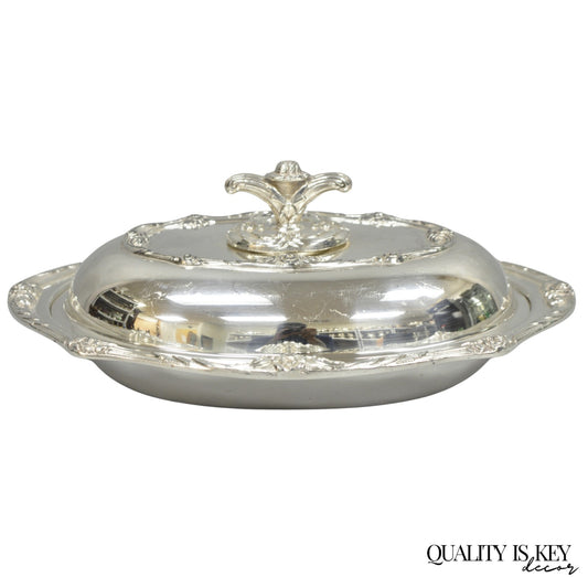 Vintage Rogers 1881 Glenrose Silver Plated Covered Vegetable Serving Dish