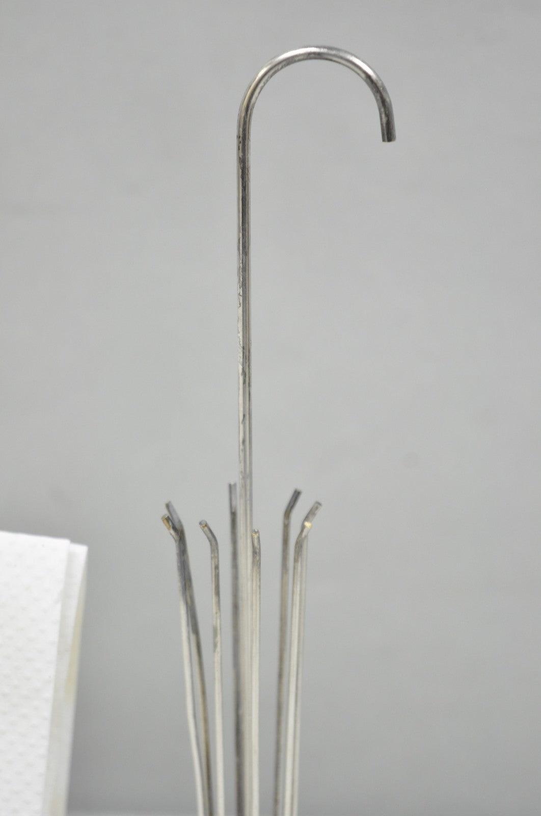 Mid Century Danish Modern Silver Plated Umbrella Cocktail Napkin Holder - Pair