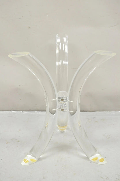 Vintage Mid Century Modern Sculptural Lucite Dining Table & 4 Chairs - 5 Pc Set
