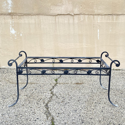 Vintage Salterini Art Nouveau Wrought Iron Garden Patio Sofa Chair Set - 4 Pcs