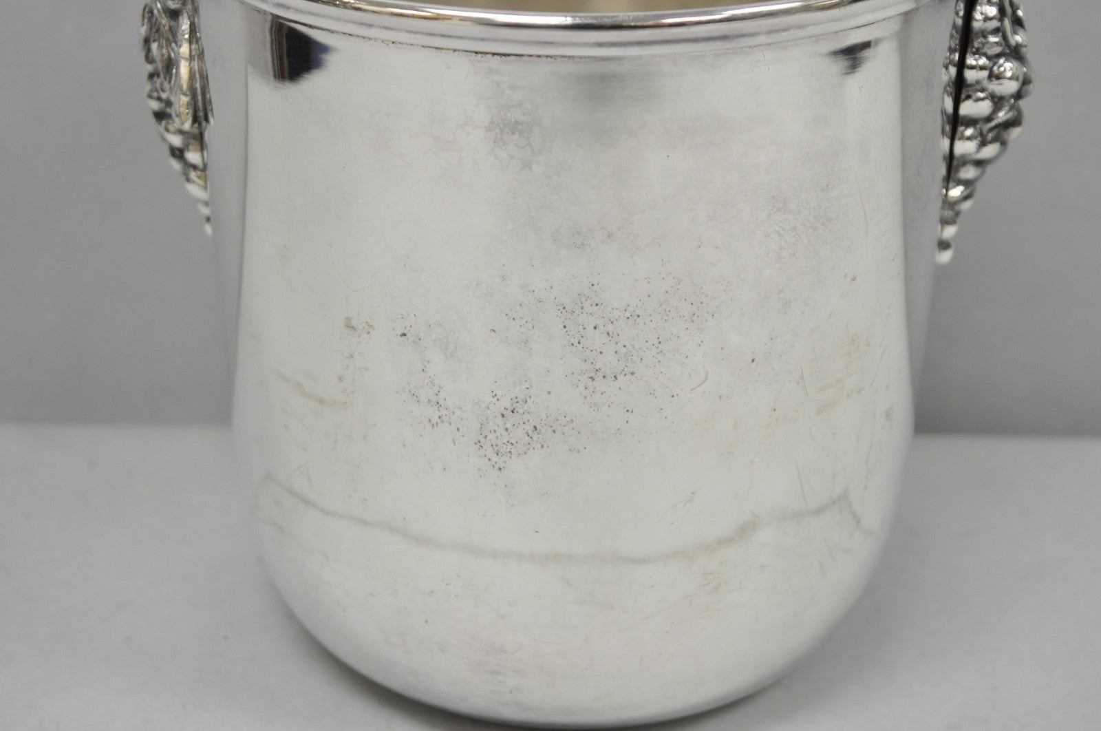 Vintage Mid Century Silver Plated Grapevine Cluster Champagne Chiller Ice Bucket