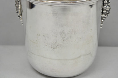 Vintage Mid Century Silver Plated Grapevine Cluster Champagne Chiller Ice Bucket