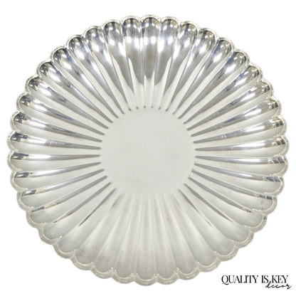 Reed & Barton 1853 Modern Silver Plated Scalloped 14" Round Dish Serving Platter