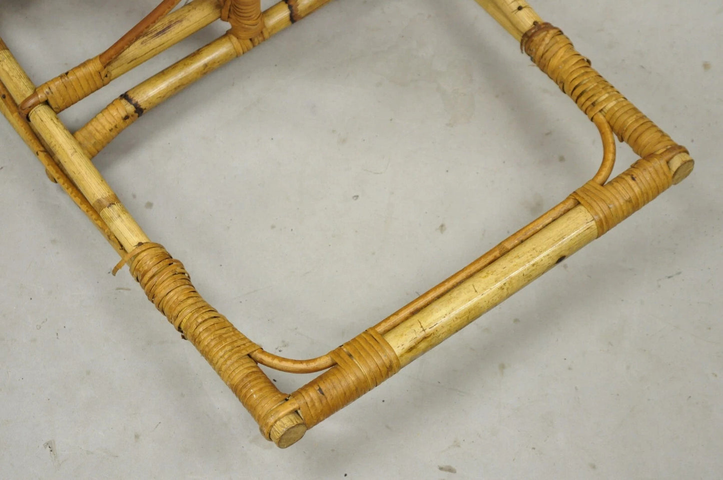 Mid Century Modern Wicker Rattan Figural Duck Rocker Bassinet Basket Crib