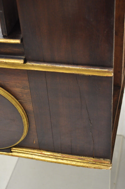 Antique English Victorian Hand Crank Mahogany Case Portable Upright Barrel Piano