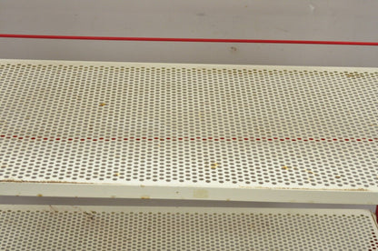 Vintage Hostess Red Metal Perforated 4 Shelf Folding Display Shelf Stand