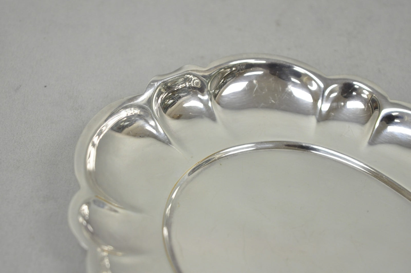 Antique Gorham YC 644 Engraved Silver Plated Small Scalloped Serving Dish