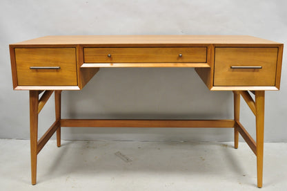 West Elm Williams Sonoma Mid Century Modern Acacia Teak Style Writing Desk (B)