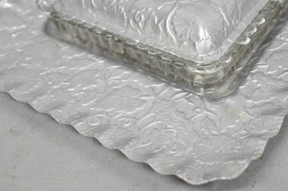 Vintage Art Deco Nouveau Hammered Aluminum Vegetable Relish Serving Platter Tray