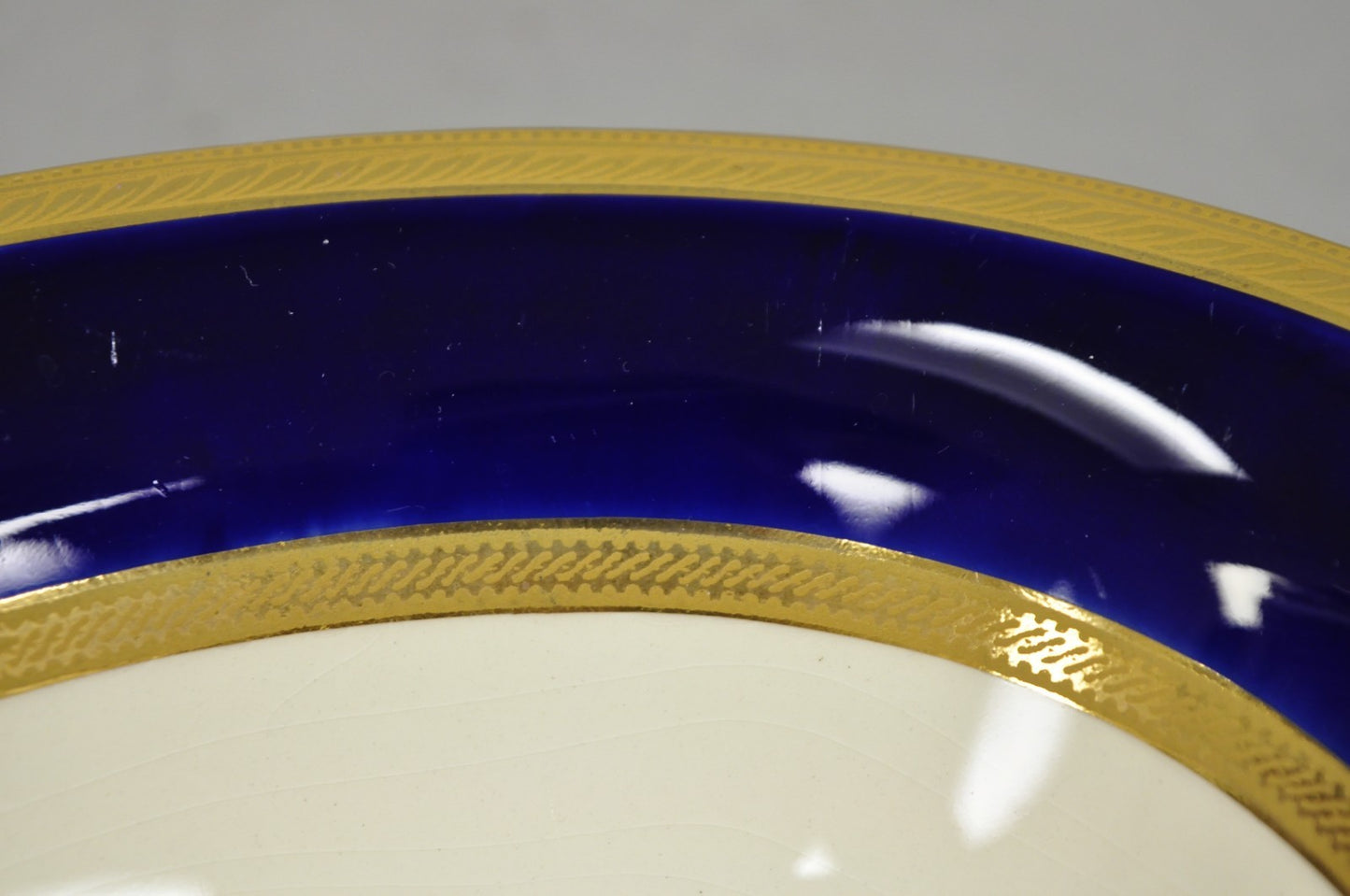 Antique Crown Ducal England Colfax English Regency Cobalt Blue & Gold 41 Pcs